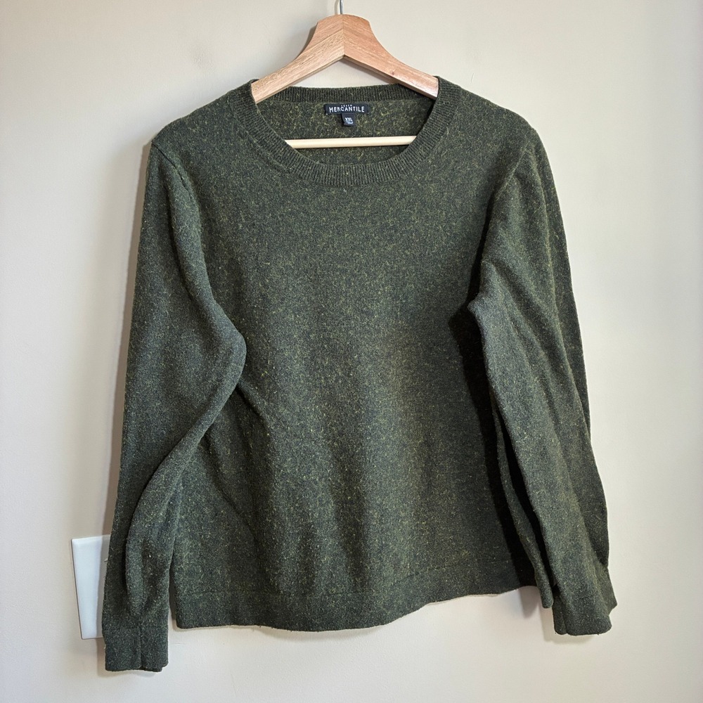 J.Crew Mercantile Crewneck Sweater XXL Olive Green Women Cotton Wool Blend